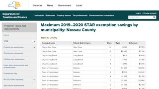 
                            7. Maximum 2019–2020 STAR exemption savings by ... - Tax.ny.gov
