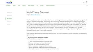 
                            5. Maxis Group Privacy Statement (EN) | Maxis