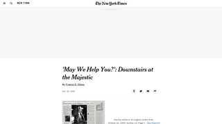 
                            9. 'May We Help You?': Downstairs at the Majestic - The New York Times
