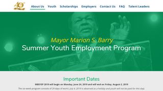 
                            3. Mayor Marion S. Barry Summer Youth Employment Program