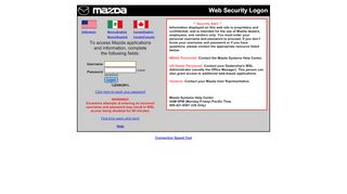 
                            2. Mazda - Web Security Logon