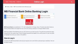 
                            6. MB Financial Bank Online Banking Login | Sign In …