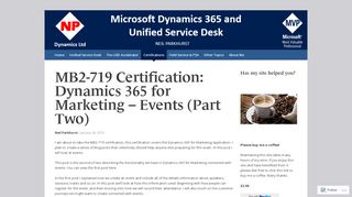 
                            7. MB2-719 Certification: Dynamics 365 for Marketing – Events (Part Two ...