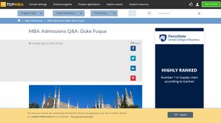 
                            8. MBA Admissions Q&A: Duke Fuqua | TopMBA.com