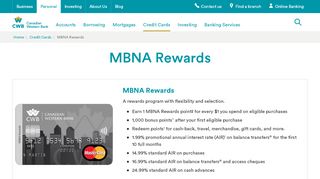 
                            9. MBNA Rewards | Canadian Western Bank