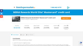 
                            8. MBNA Rewards World Elite® Mastercard® credit …