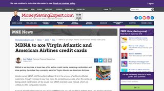 
                            4. MBNA to axe Virgin Atlantic and American Airlines credit cards