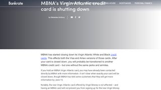 
                            2. MBNA's Virgin Atlantic credit card is shutting down | Bankrate UK