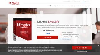 
                            6. McAfee LiveSafe | McAfee™ Official Store UK