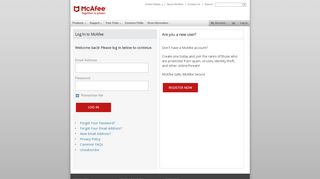 
                            1. McAfee - Log In