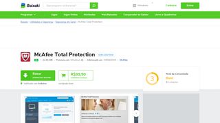 
                            9. McAfee Total Protection Grátis para testar - Baixaki