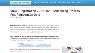 
                            9. MCAT Registration 2019-2020: Scheduling Process, Fee ...