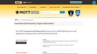 
                            3. MCC | Username & Password / Login Information