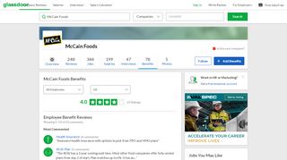 
                            1. McCain Foods Employee Benefits and Perks | Glassdoor