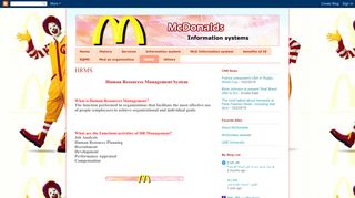 
                            1. McDonalds Information system: HRMS