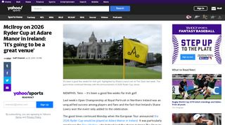 
                            7. McIlroy on 2026 Ryder Cup at Adare Manor in Ireland: 'It's ...