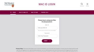 
                            5. McMaster University - MAC ID LOGIN