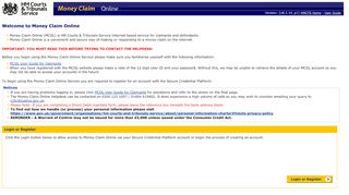 
                            10. MCOL - Money Claim Online - Welcome