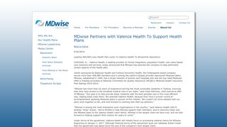 
                            7. MDwise Partners with Valence Health To Support Health Plans ...