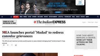 
                            2. MEA launches portal 'Madad' to redress consular grievances | India ...