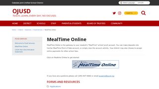 
                            6. MealTime Online - Oakdale Joint Unified School District