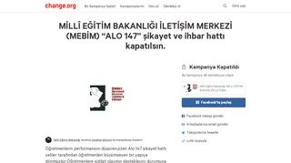 
                            4. (MEBİM) “ALO 147” - Change.org