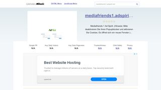 
                            8. Mediafriends1.adspirit.net website. AdServer - Login.