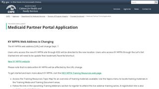 
                            5. Medicaid Partner Portal Application - Cabinet for Health and ...