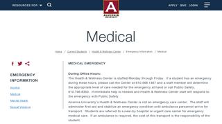 
                            9. Medical | Alvernia University