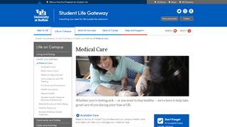 
                            4. Medical Care - Student Life Gateway - University at Buffalo