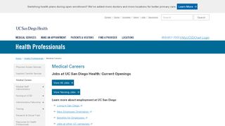 
                            8. Medical Careers at UC San Diego Health - …