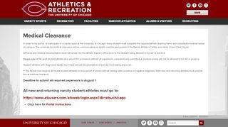 
                            8. Medical Clearance - The University of Chicago Athletics