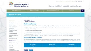 
                            3. Medical Education : FRACP trainees - The Royal Children's Hospital