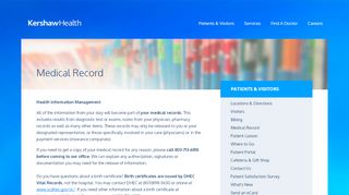 
                            3. Medical Record - Kershaw Health