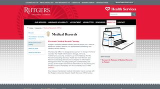 
                            9. Medical Records > About Rutgers Newark Health Services