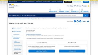 
                            5. Medical Records and Forms - MedStar Harbor Hospital