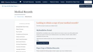 
                            2. Medical Records | HCA Houston Healthcare