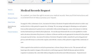 
                            5. Medical Records Request - Oxford Ascension Providence Rochester ...