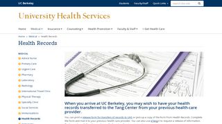 
                            9. Medical Records | University Health Services - Tang Center