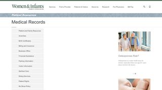 
                            8. Medical Records - Women & Infants Hospital in Rhode Island