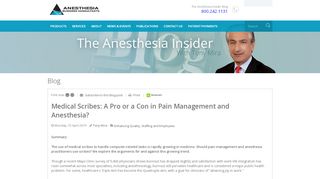 
                            7. Medical Scribes: A Pro or a Con in Pain Management and Anesthesia ...