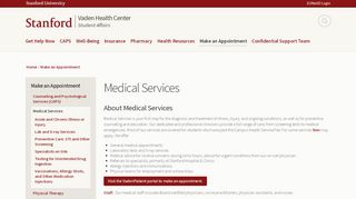 
                            4. Medical Services | Vaden Health Center