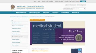 
                            9. Medical Student Members - American College of Surgeons