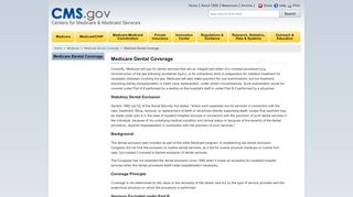 
                            3. Medicare Dental Coverage - Centers for Medicare & Medicaid Services