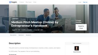
                            6. Medium Pitch Meetup (Online) by Entrepreneur's …