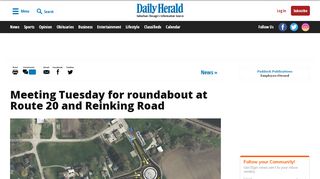 
                            9. Meeting Tuesday for roundabout at Route 20 and Reinking Road