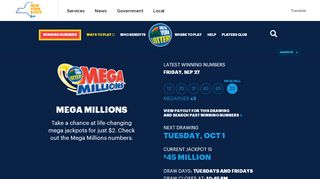 
                            8. Mega Millions Game | New York Lottery