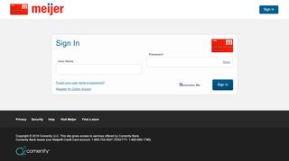 
                            1. Meijer® Credit Card - Sign In - Comenity