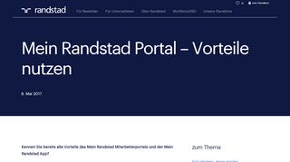 
                            4. Mein Randstad Portal – Vorteile nutzen | Randstad