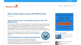 
                            5. Meine Erfahrungen mit dem VIP Affiliate-Club